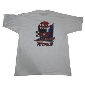 Vintage 90s Christian Fittipaldi Bud Racing Kmart Race Car Graphic T-Shirt Large